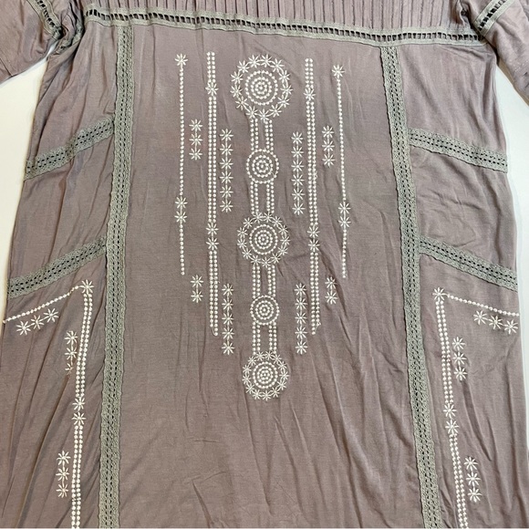 POL| boho dress |butterfly sleeves| tribal |embroidered| SZ Medium - Picture 3 of 15
